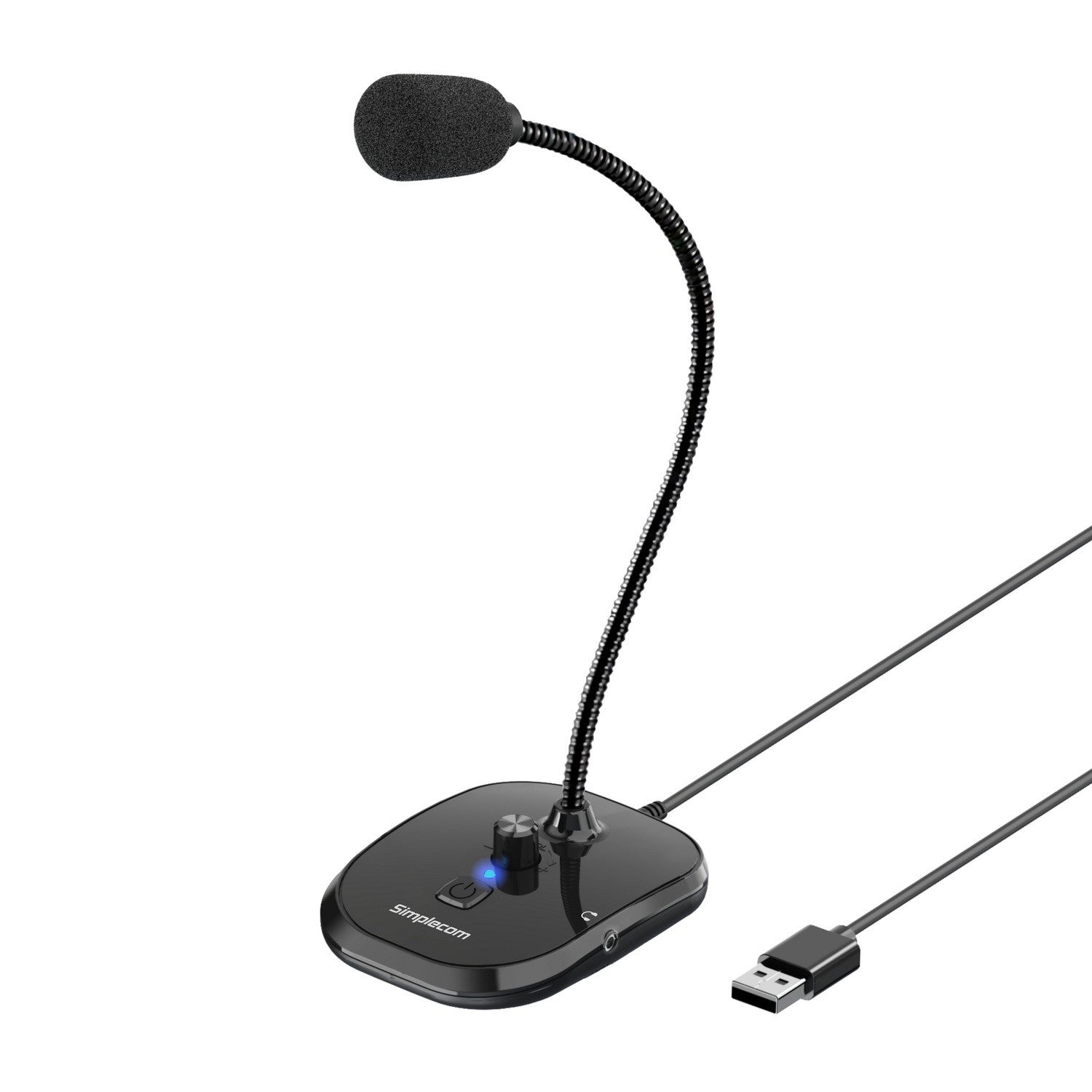 Simplecom UM360 Plug and Play USB Desktop Microphone with Headphone Jack Simplecom UM360 Plug and Play USB Desktop Microphone with Headphone Jack